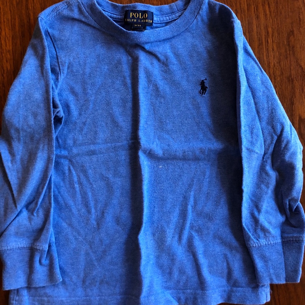 Little boys Ralph Lauren long sleeve blue Tshirt 3